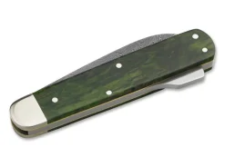 Hunters Knife Mono Damascus Curly Birch Green