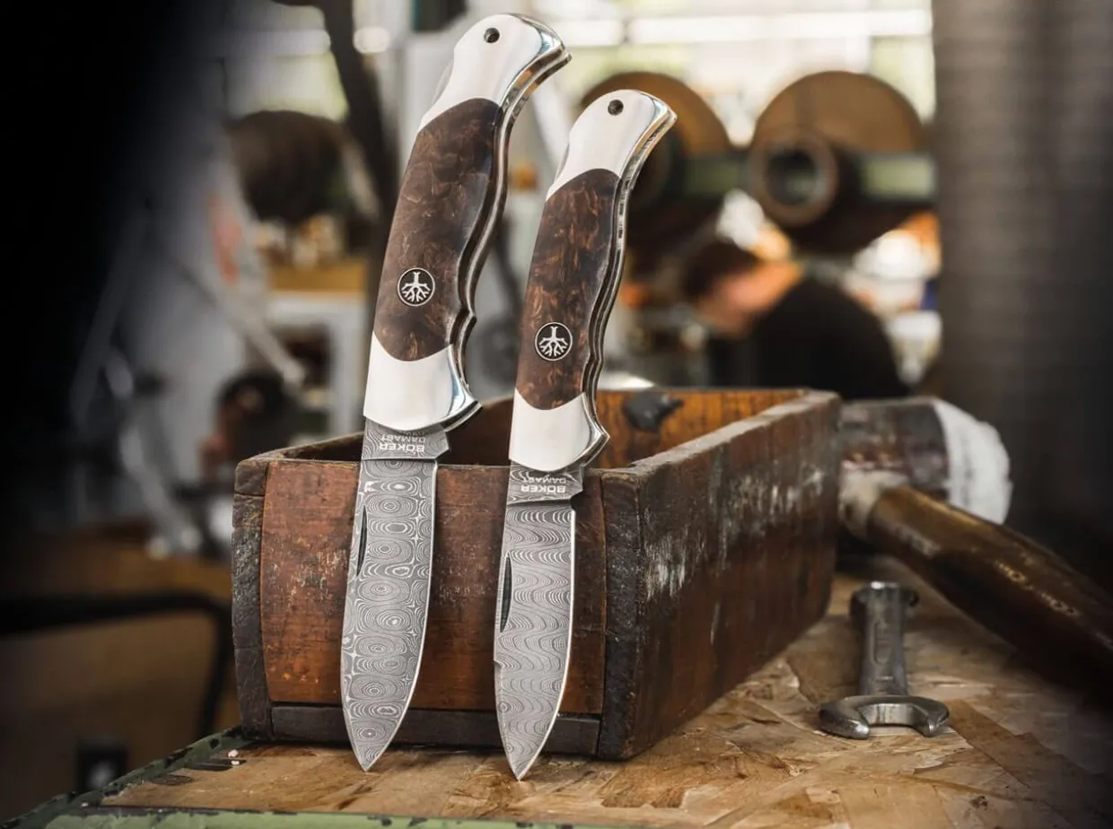 Junior Scout Spearpoint Curly Birch Damascus