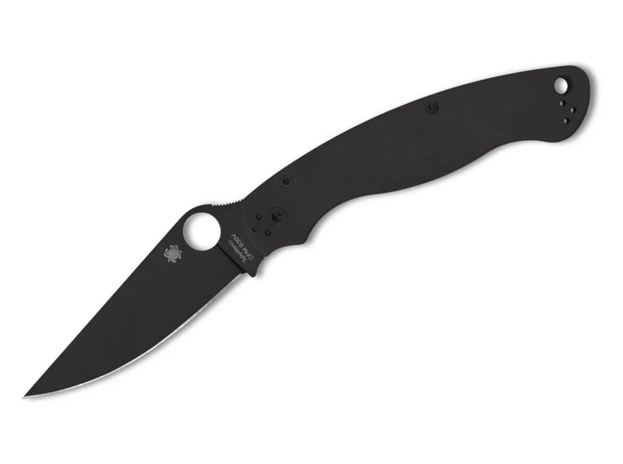 Military 2 G10 Black Blade Plainedge