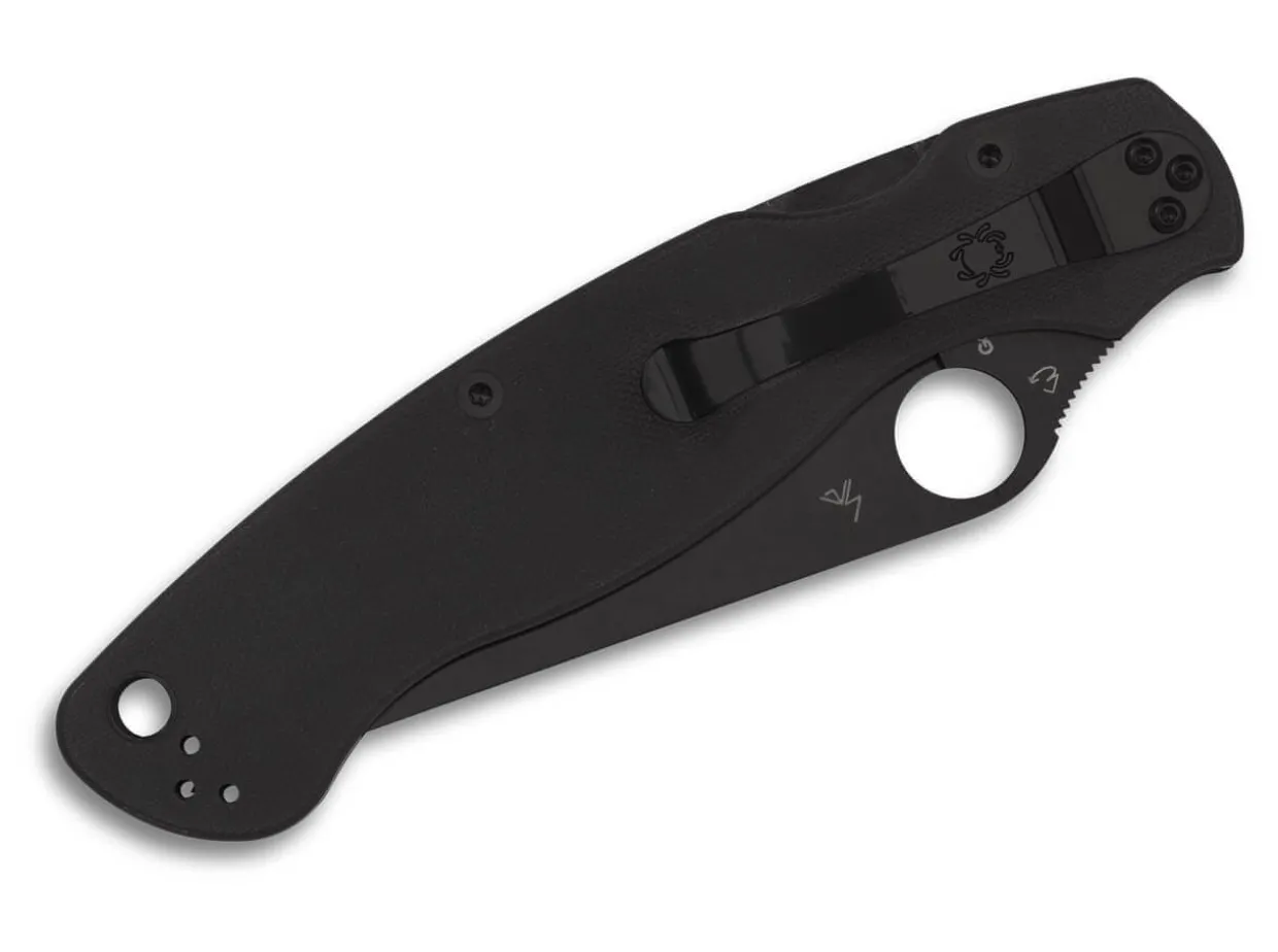 Military 2 G10 Black Blade Plainedge