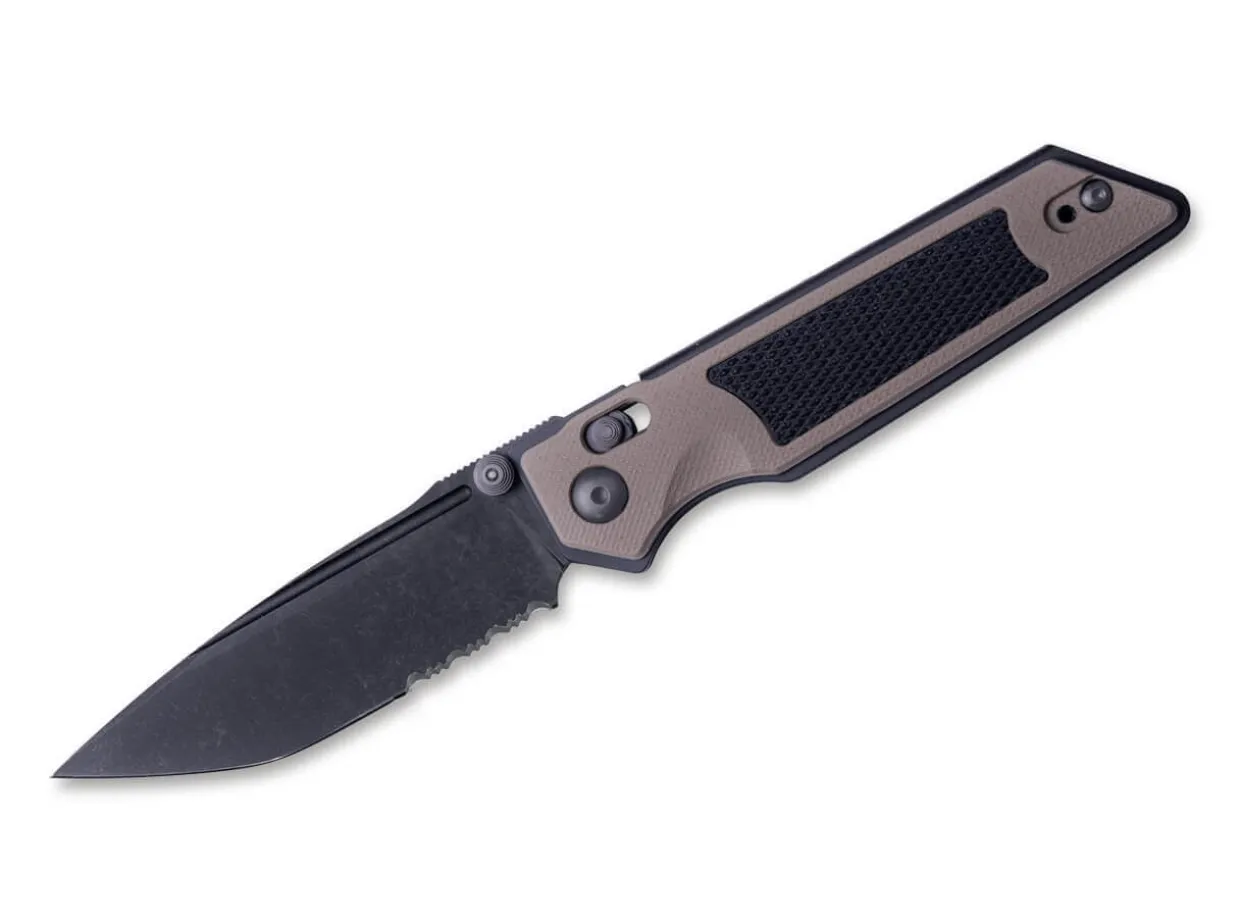 Sacra Tac Serrated G10 Coyote & Black